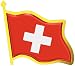 Switzerland Flag Lapel Pin - Enamel Metal National Badge | World Travel Souvenir Gifts for Men & Women | Country Flag Patriotic Brooch Bulk Pack of Pins for Hat, Tie, Clothes, Backpack (1pc)