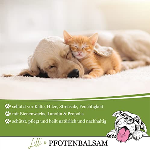 Lillis Naturlas Pfotenbalsam 100ml schützt im Winter vor EIS und Schnee und im Sommer vor heißem Asphalt