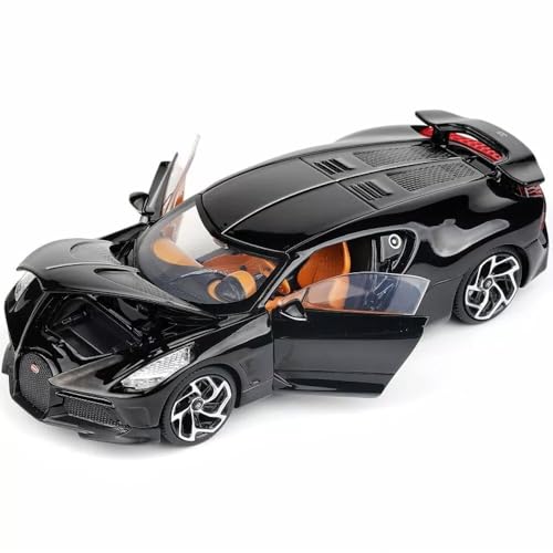 Image of 1:32 Bugati La Voiture Noire Alloy Diecast Pullback Metal Car Toy with Sound Light & Opening Doors - Great Gift Toy for Kids | Color as per Stock