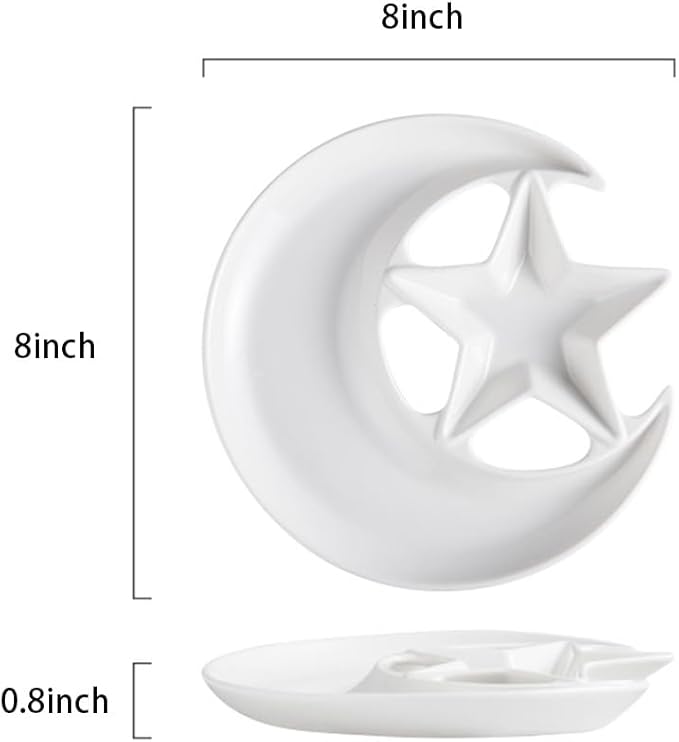Plato Cerámico 123Arts Forma Estrella Luna para Snacks miniatura 3