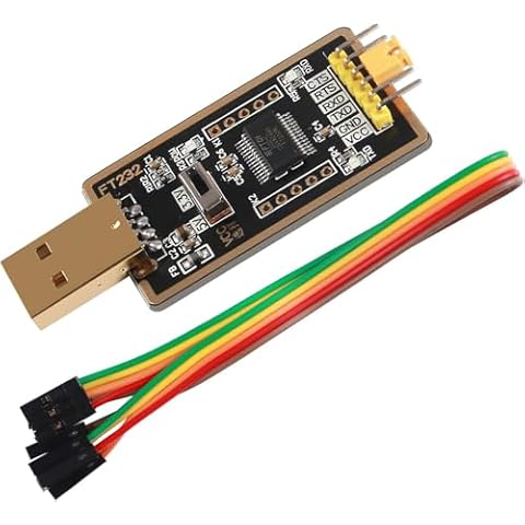 FT232RL USB to TTL Adapter for Development Projects, USB to Serial Converter with Genuine FTDI USB UART Compatible with Windows 7/8/10/XP,Linux Cover