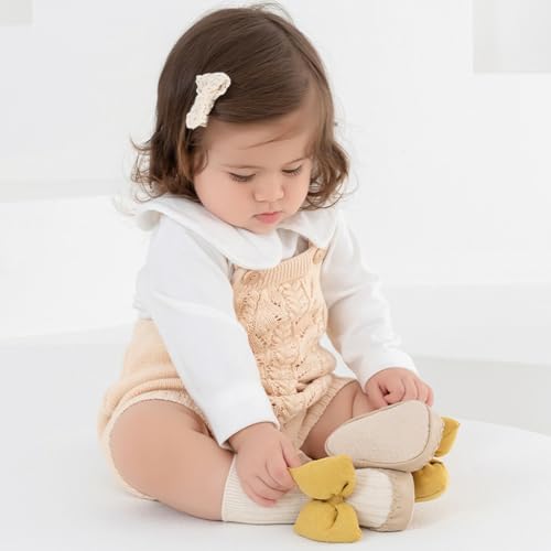 Infant Walking Shoes not Slip Designs Bowknot Toddler Walking Shoes Breathable Baby Footwear Soft Shoes for Safe Walk Khaki2