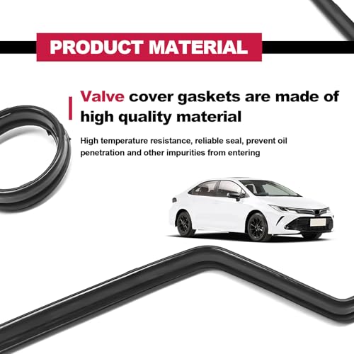 Image of Engine Valve Cover Gasket & Grommets, Compatible with Chevy Prizm 1.8L, T0y0ta Celica Gt 1.8L, Corolla 1.8L, Matrix Xr 1.8L, Mr2 Spyder 1.8L, Replace OE #VS50542R, VC2024, 56025300, 0361568