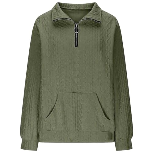 Sweatshirts For Girls Kids Cable Knit Quarter Zip Mock Neck Sweatshirt - image 5
