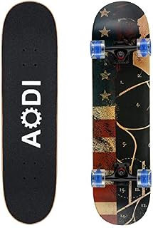 SANSIRP Skateboard Merkapa 31" Complete Skateboards Standard with Colorful LED Wheels 7 Layers