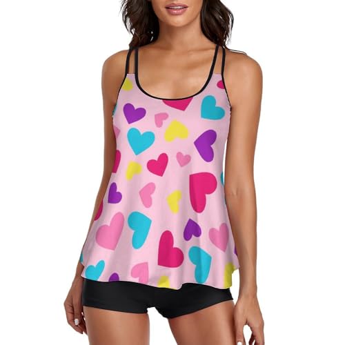 Maillot de bain tankini avec short de garçon et robe de plage Color Love