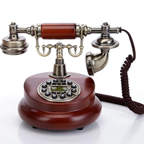 Image of Dratal Imitation Copper Vintage Style Rotary Retro Old Fashioned Rotary Dial Home and Office Telephone Functional Antique Style Telephone-Bronze (DR-04)