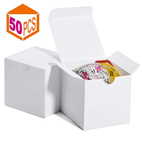 MESHA Gift Boxes 3 x 3 x 3 Inches, Paper White Boxes