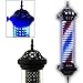 Produktbild YGB Led Barber Pole Light, rotierende Leuchtreklame Outdoor Friseursalon Zeichen wasserdichte rote weiße Streifen rotierende Led Barber Pole