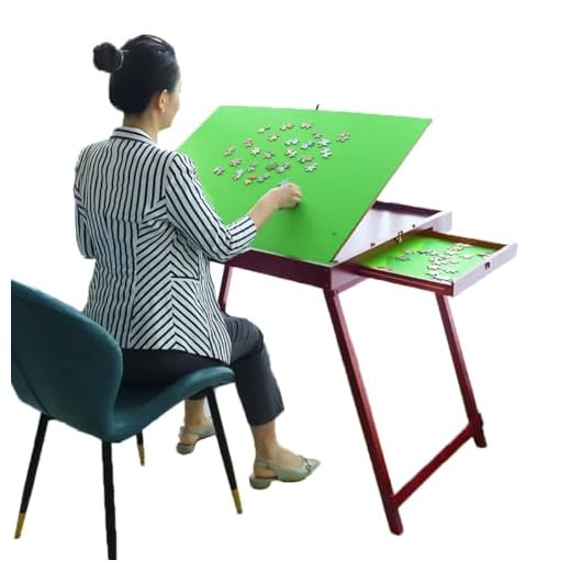 Kcelarec Wooden Jigsaw Puzzle Table for Adults Kids,Large Portable Folding Tilting Table for Puzzle Games