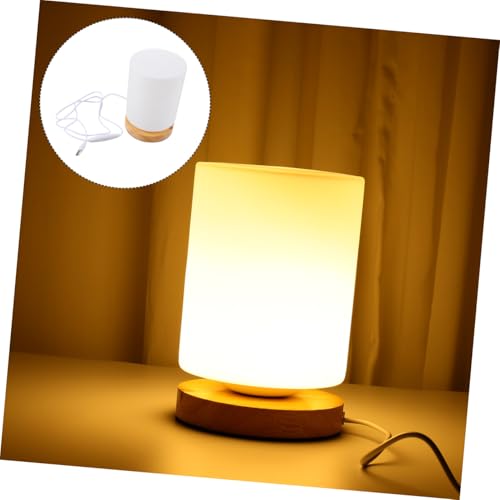 Lámpara de mesa touch con luz LED cálida y base de madera miniatura 5