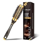 Small Round Hair Brush for Short Hair, Aluminum Roller Brush for Blow Drying, Salon Hairbrushes for Women Curly and Straight Hair - 1.3 Inch Barrel, 1.9 Inch with Bristles