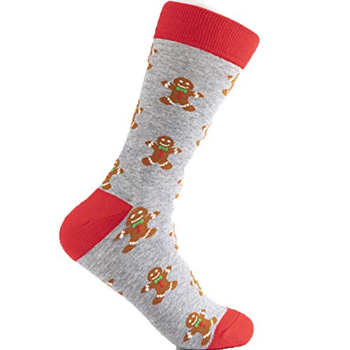 Womens Christmas Socks Warm Soft Cotton Holiday X-Mas Socks Funny Stockings Novelty Gift (Grey, One Size)