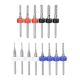 End Milling PCB Drill Bits, 14pcs Tungsten 1/8' Spiral Flute Carving Bit Sets CNC Router Bits...