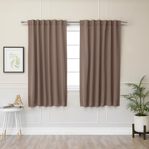 Best Home Fashion Room Darkening Curtains - 2 Panels - 52x63 - Taupe