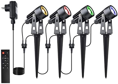 Kefflum Gartenstrahler Set - RGB LED Beleuchtung Für Draußen