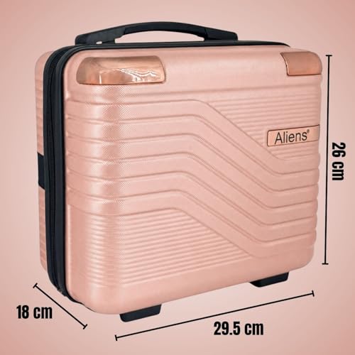 Image of Aliensware XL ABS Hard Shell Vanity Bag, Makeup Cosmetic Case Suitcase Organizer Box for Skincare, Jewellery, Clothes,Lipsticks,Nail Polishes,& Beauty Storage,Travel Luggage for Women-Aliens-3-RGD