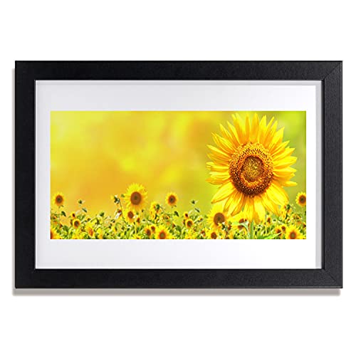 Affiche encadrée tournesol 30x20 pour illuminer la decoration murale de votre salon chaleureux