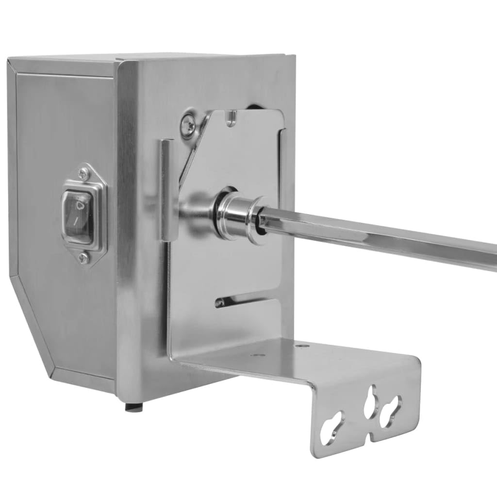 Rotisserie rożen obrotowy z profesjonalnym silnikiem, stal chromowana 900 mm, 2 widelce do szpikulca, waga wyrównująca, do piekarnika i grilla, idealny do grillowania i smażenia