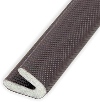 Window draft stopper, Door Anti- Collision Weatherstrip PU window Seal Strip 20ft (V 15mm x 12 mm x 6m, Brown)