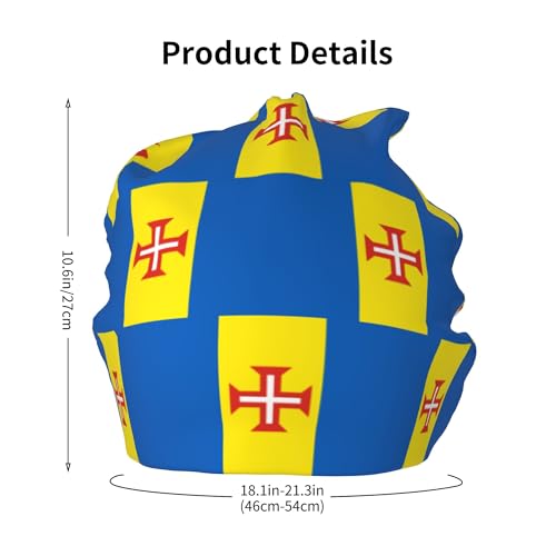 Flag of Madeira Children Hip Hop Knitted Hat Kids Elastic Leisure Knit Cap Warm Sleep Beanies Black2