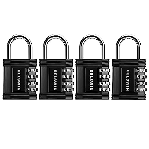 DELSWIN Combination Lock for Locker – 4 Digit Resettable...