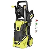 LittleBoys Electric Power Pressure Washer, 2030 PSI 1.7GPM High Pressure Washer Cleaner Machine with Hose Reel & Spray Gun & Nozzles and Built in Soap/Foam Dispenser