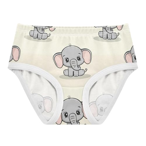Cotton Toddler Underwear Custom Cute Elephants Gray Colors Panties Little Girl Fancy Briefs Underpants 2t