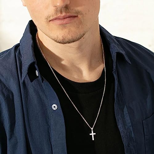 925 Sterling Silver Small Cross Necklace for Men Women4