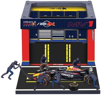 Bburago - Pit Stop Red Bull RB20 (2024) #1 Verstappen, Coffret av...