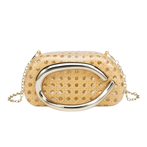 Image of Women Evening Clutch Purse Metal Handle Acrylic Purse Unique Shoulder Bag Causal Handbags for Bride Party Wedding