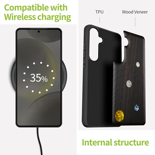 Coque unique Galaxy S25 bois cadeau idéal astronomie