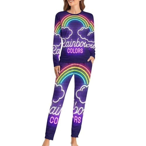 Pyjama femme Arc-en-Ciel t-shirt manches longues résout l'inconfort de nuit