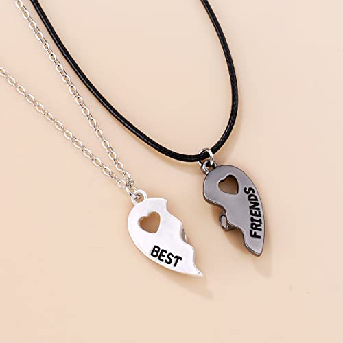 Lezmoii Magnetic Friendship Necklace Best Friend Necklace Matching Heart Bff Necklace For 2 Women Girls Bestie Friendship Gifts (Best Friends 2) #TOP3