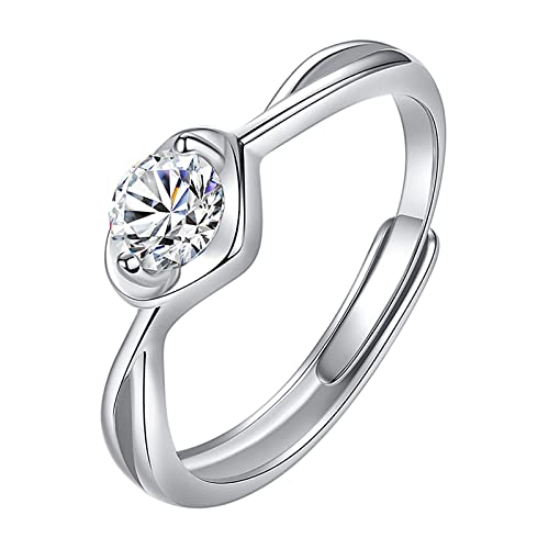 Bague moissanite et argent 925 réglable : l'éclat du diamant pour votre mariage