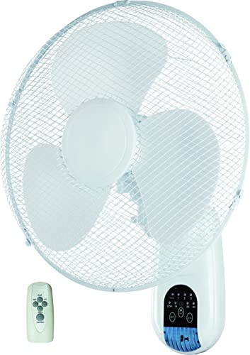 HomeTronix Wall Mounting Fan 16 Tilt Oscillating Cooling Fan Remote Control