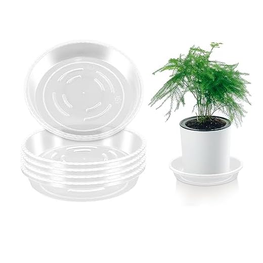 FEELOVE Plant Saucer, 6 Pack of 6 inch Plant Trays for Indoors, Thicker Plastic Flower Pot Saucers, Clear Plant Saucer Drip Trays with no Holes