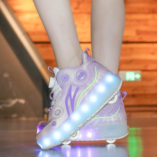 Chaussures à roulettes 2 roues LED violettes en taille 39 - 6
