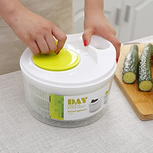 Moochy 3L Salad Spinner Manual Alface Spinner Secador de frutas e vegetais com alça giratória para s