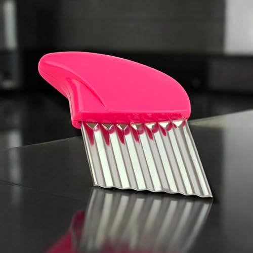 Wellenschneider für Gemüse, Obst und Kartoffeln, Edelstahl Riffelmesser, Wellen-Messer für Pommes und dekorative Schnitte, Küchenhelfer für...