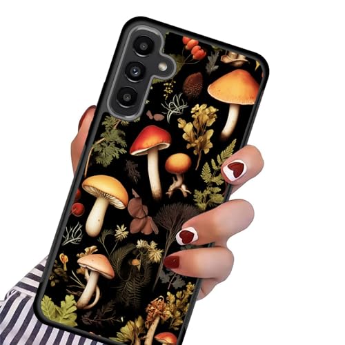 ZQLPLZR for Galaxy A25 5G Case,Tire Anti-Skid Edges Cute Design Shockproof Bumper Full Protection Black Back Cover for Samsung Galaxy A25 5G 6.5 Inch,Forest Mushrooms - image 4