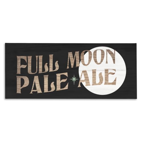 Stupell Industries Rustic Moon Halloween Sign, 10 x 24 Inch Canvas Wall Art