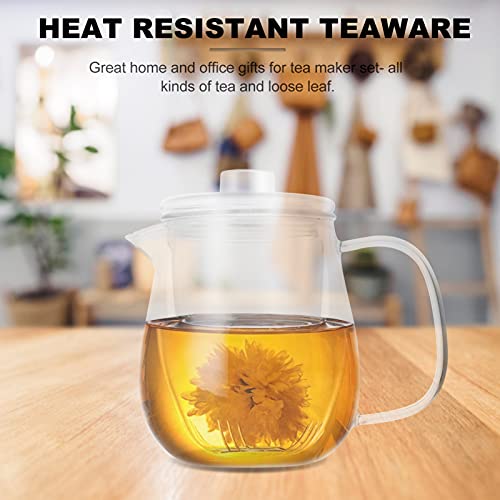 UPKOCH Bule de Vidro Com Infusor de Chá de Vidro Bule de Vidro Chaleira Bule Claro Transparente para