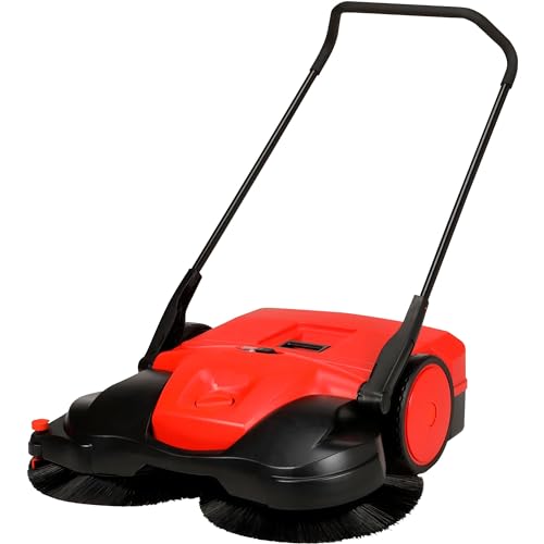 BISSELL BigGreen Commercial BG697 Battery Powered Triple Brush Push Power Sweeper, 13.2 gal Debris Container, 42