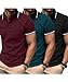 GEEK LIGHTING 3 Pack Mens Polo Shirts Short Sleeve Athletic Polo for Men Casual Moisture Wicking T-Shirts with Pocket