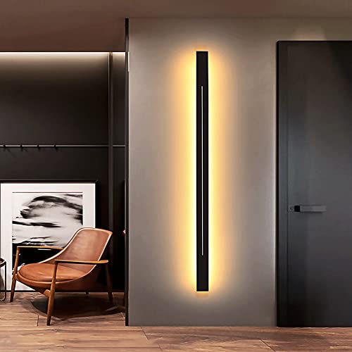 Lámpara de pared lineal rectangular LED moderna 3000K con bañador de pared de metal y acrílico 7