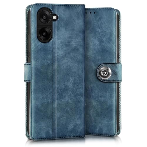 Image of WOW IMAGINE Shock Proof Flip Cover Back Case for 1+ OnePlus Nord CE 5 5G (Magnetic Button Flip Case | Wallet Pockets & Stand | Leather Finish | Aquamarine)