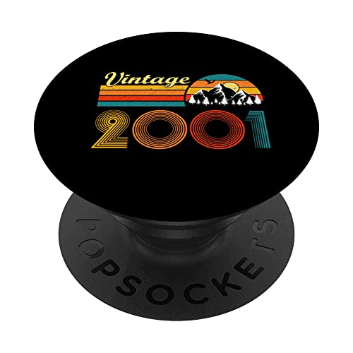 Regalo de cumpleaños 22 años para hombres y mujeres, retro, vintage, 2001 PopSockets PopGrip Intercambiable