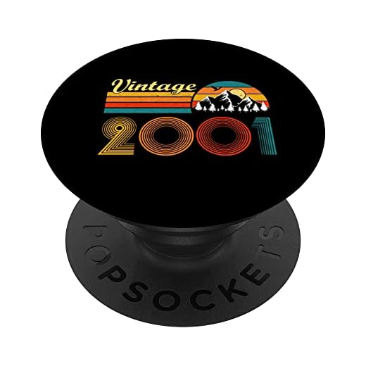 Regalo de cumpleaños 22 años para hombres y mujeres, retro, vintage, 2001 PopSockets PopGrip Intercambiable