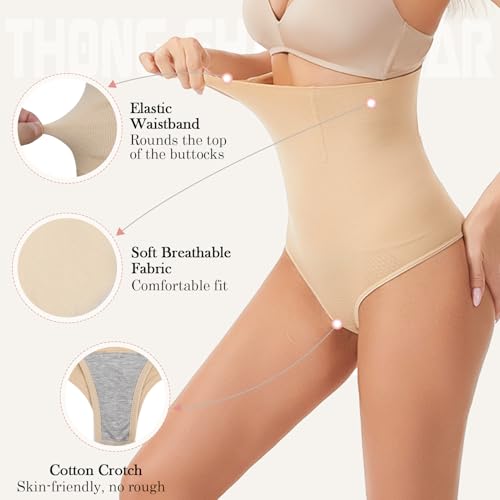 Image of Thong Shapewear for Women Tummy Control Underwear Butt Lifter Panties Seamless Body Shaper